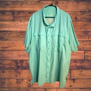 5 for $25🔥Gameguard Aqua Teal Button Front Sports Shirt 4XL